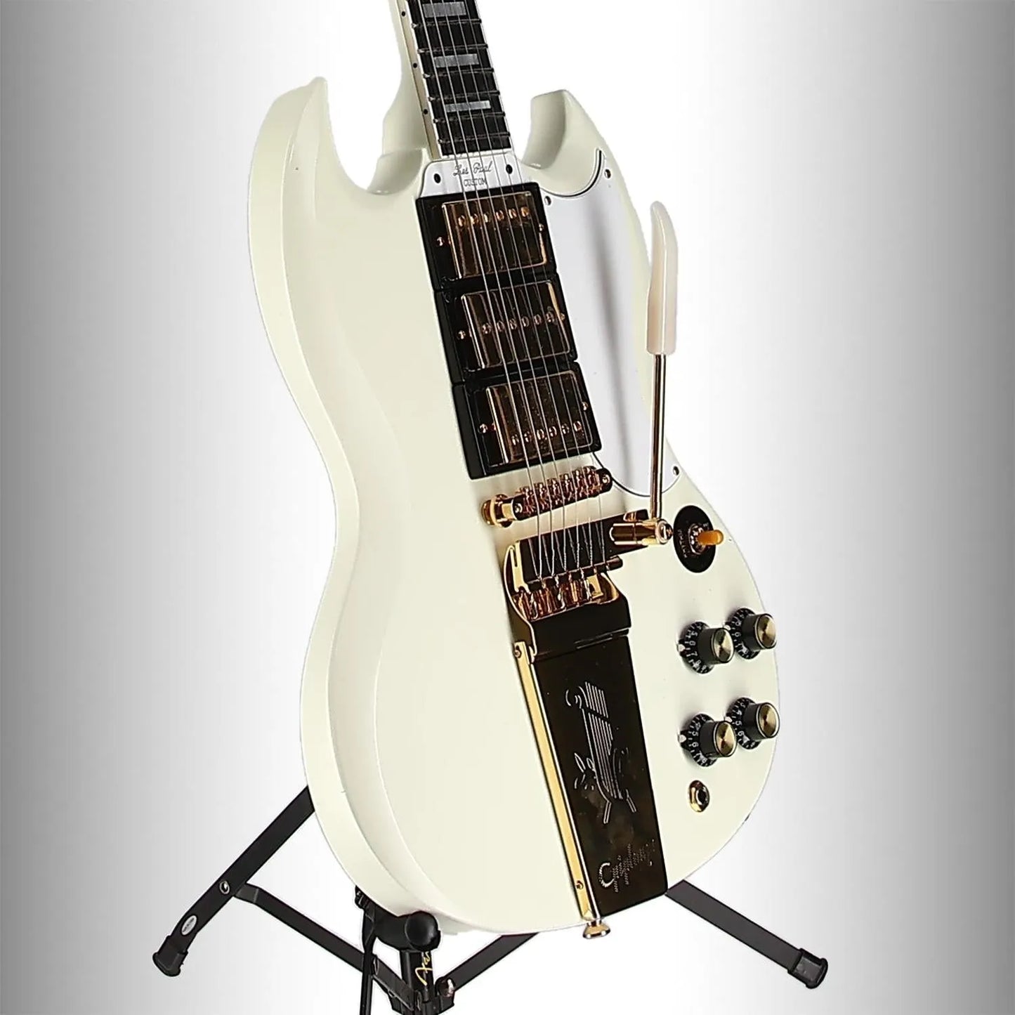 1963 Les Paul SG Custom with Maestro Vibrola Classic White Modded with Phat Cat P-90 Middle Pickup (OD10) (99100)