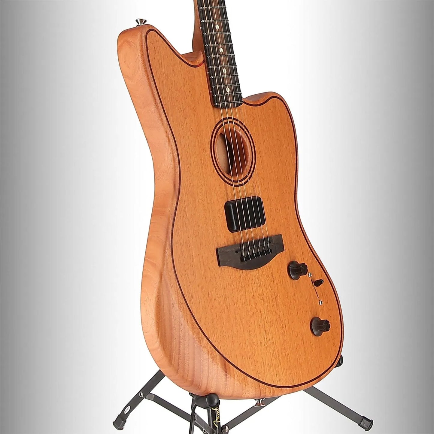 American Acoustasonic Jazzmaster All-Mahogany, Ebony Fingerboard, Natural (A10) (0364A)