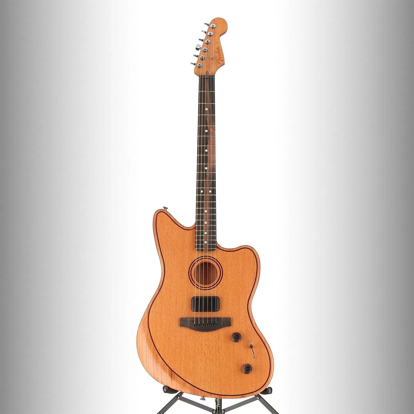 American Acoustasonic Jazzmaster All-Mahogany, Ebony Fingerboard, Natural (A10) (0364A)