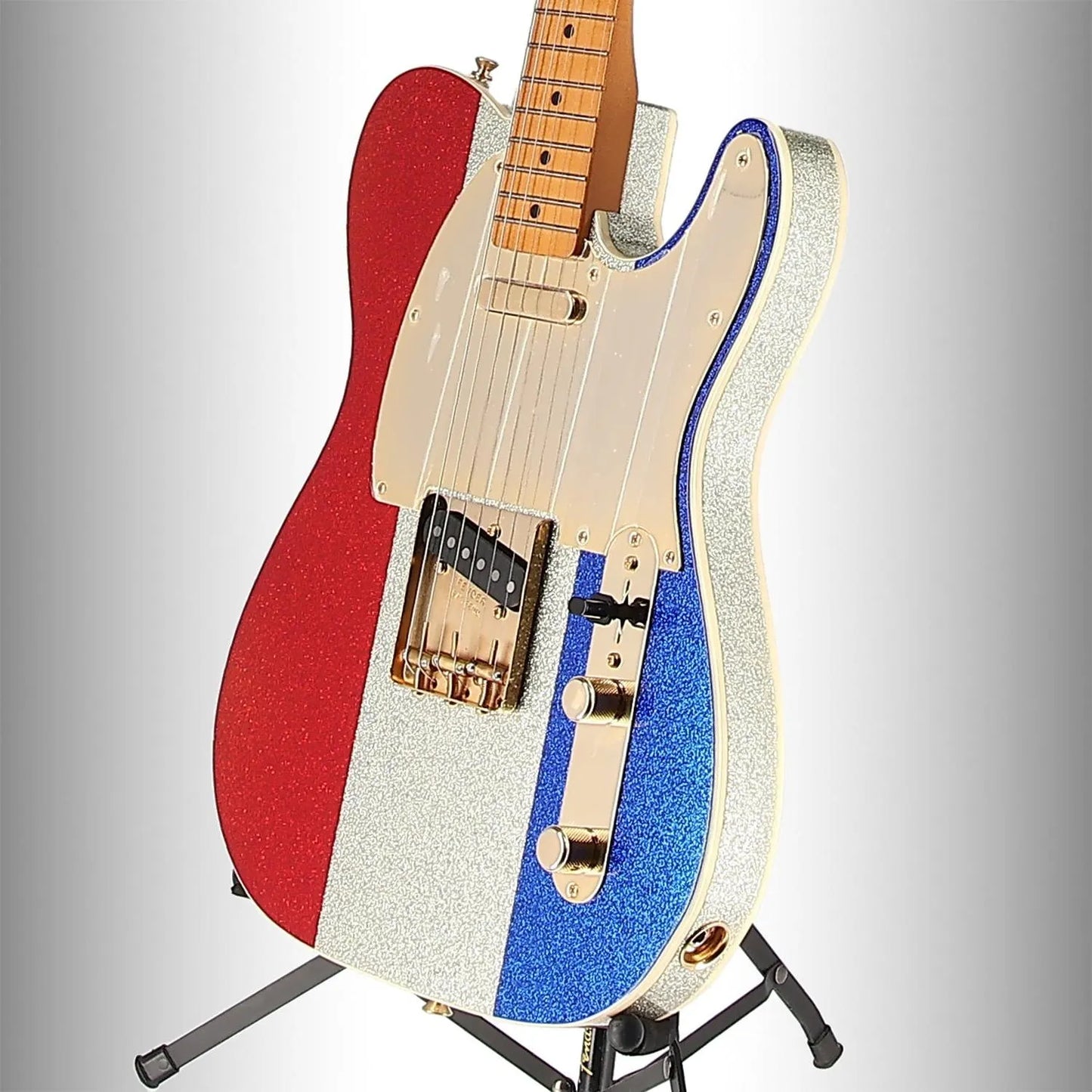 Buck Owens Telecaster, Maple Fingerboard, Red, Silver and Blue Sparkle (F6) (57658)