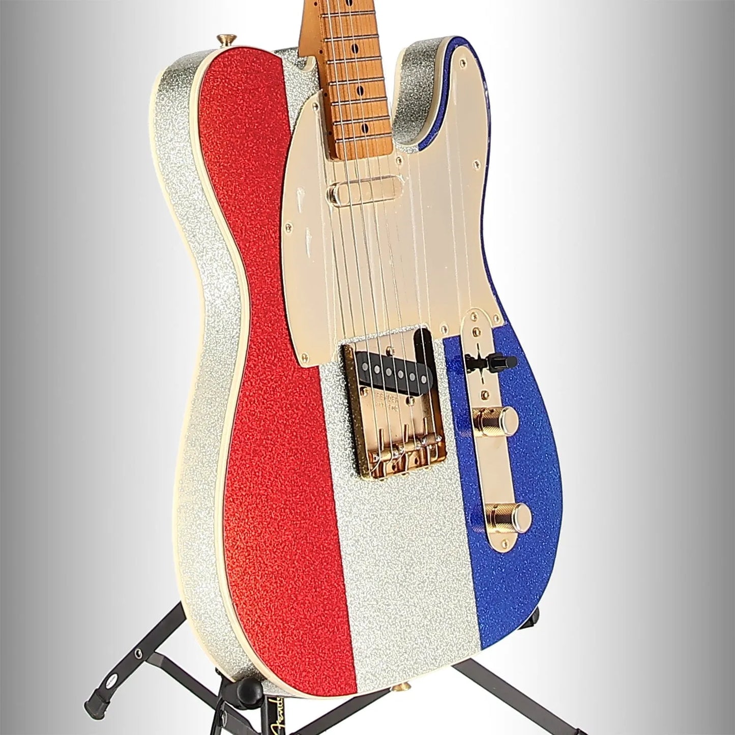 Buck Owens Telecaster, Maple Fingerboard, Red, Silver and Blue Sparkle (F6) (57658)
