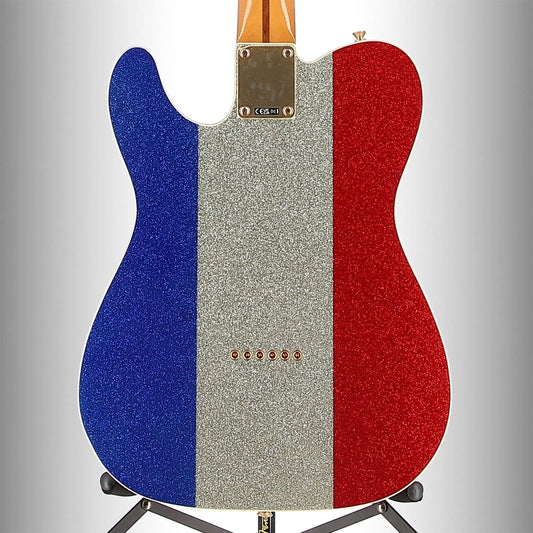 Buck Owens Telecaster, Maple Fingerboard, Red, Silver and Blue Sparkle (L8) (70098)