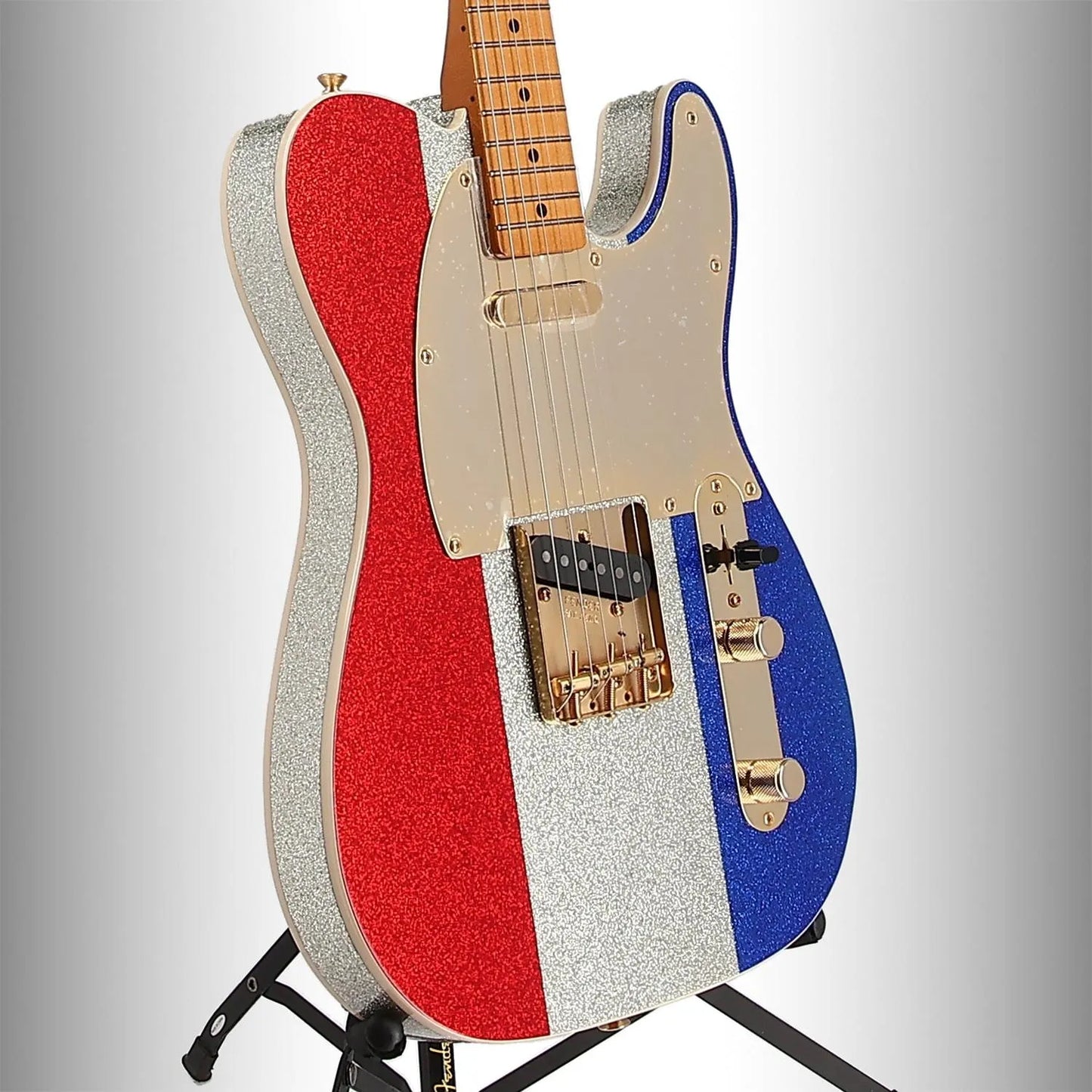 Buck Owens Telecaster, Maple Fingerboard, Red, Silver and Blue Sparkle (L8) (70098)
