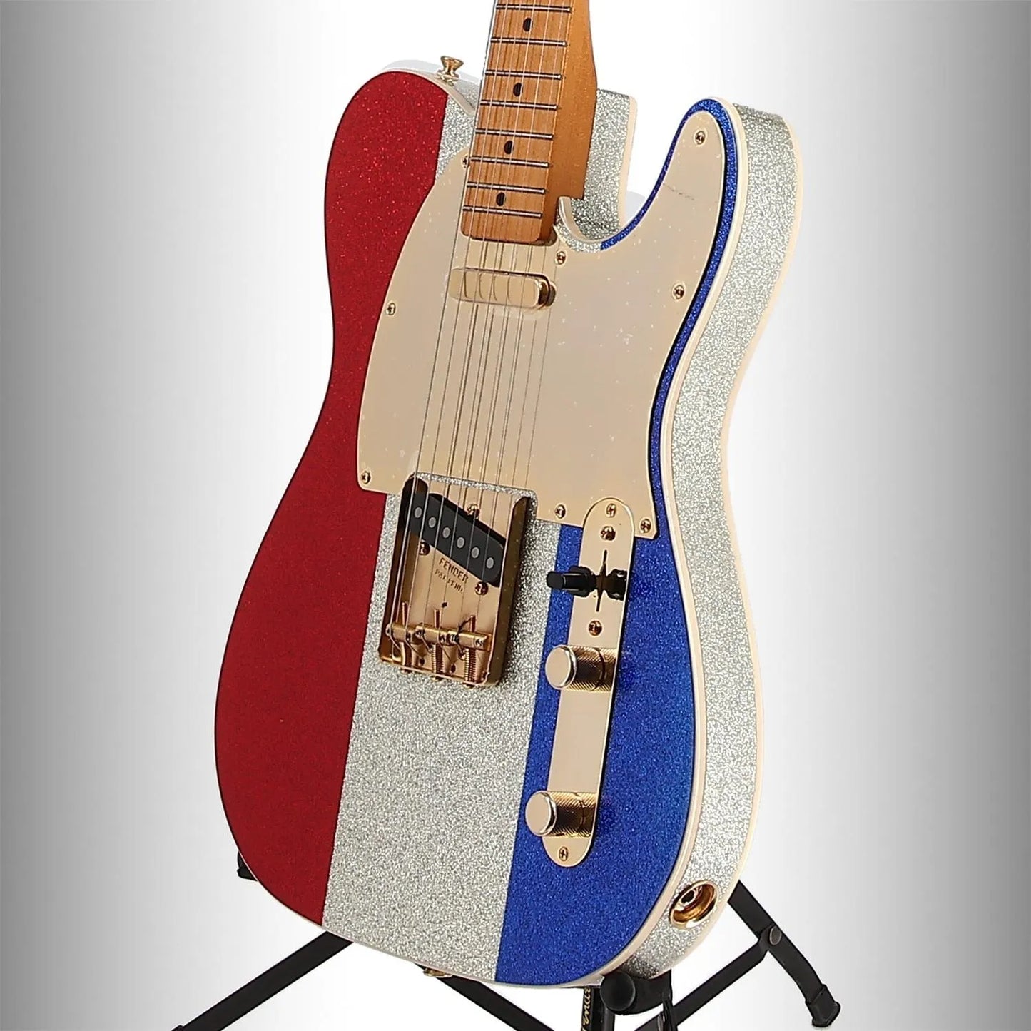 Buck Owens Telecaster, Maple Fingerboard, Red, Silver and Blue Sparkle (L8) (70098)