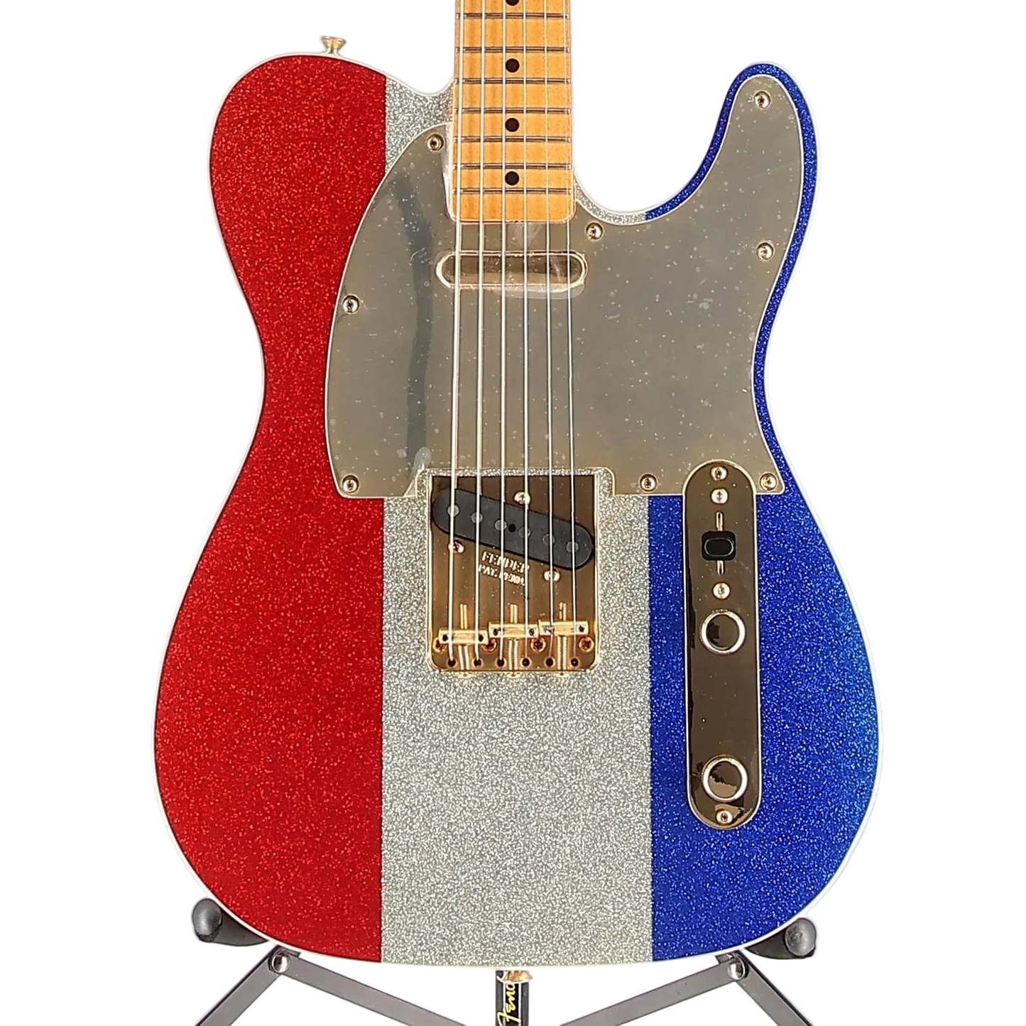 Buck Owens Telecaster, Maple Fingerboard, Red, Silver and Blue Sparkle (L8) (70098)
