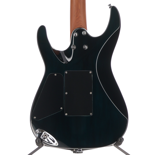 Charvel Pro-Mod Plus Dinky DK24 HSS 2PT EB QM, Ebony Fingerboard - Blue Curaçao (AA6) (01328)