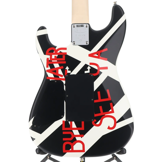 EVH Striped Series Circles, Maple Fingerboard, White and Black (S10) (00876)