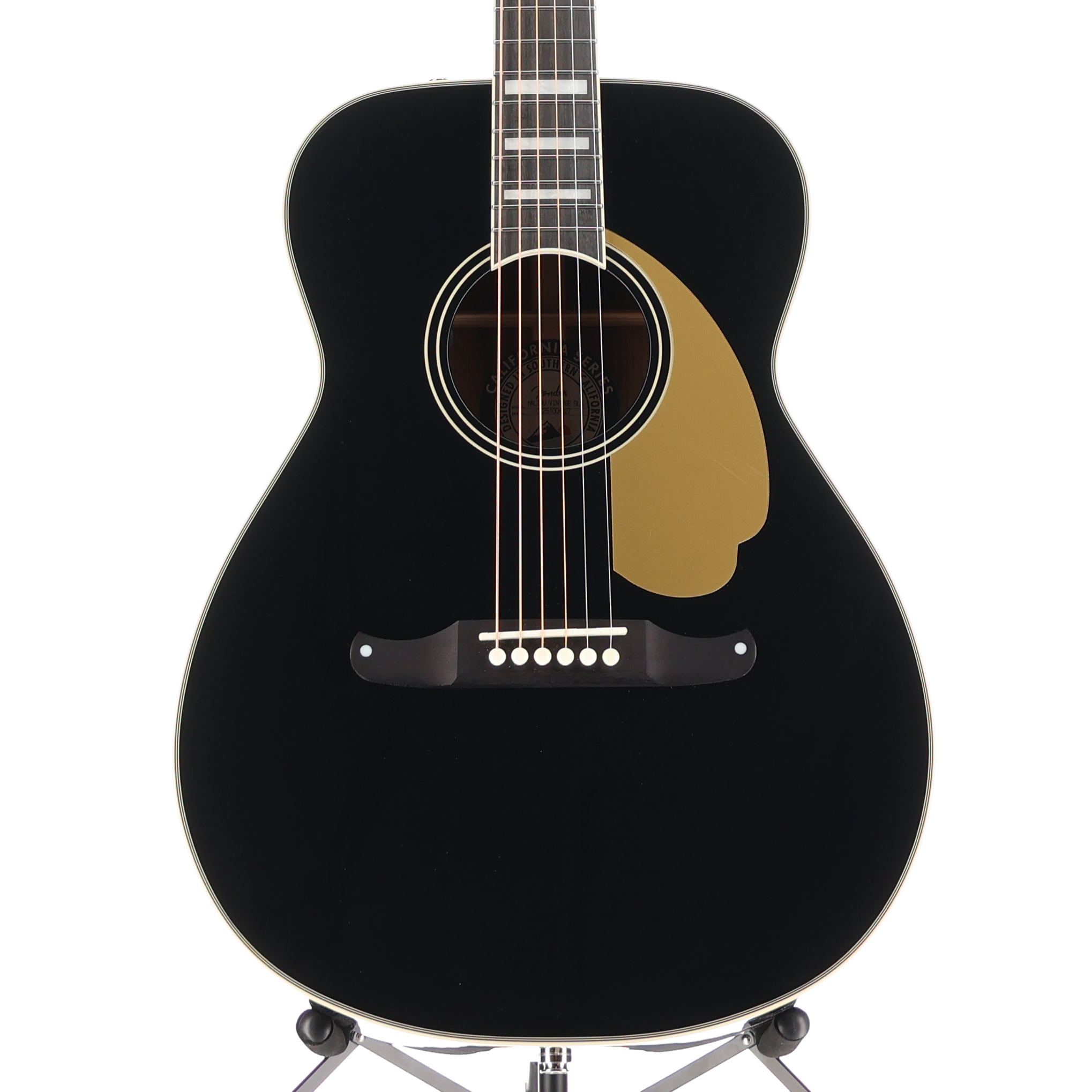 Fender California Vintage Malibu with Case, Gold Pickguard, Black