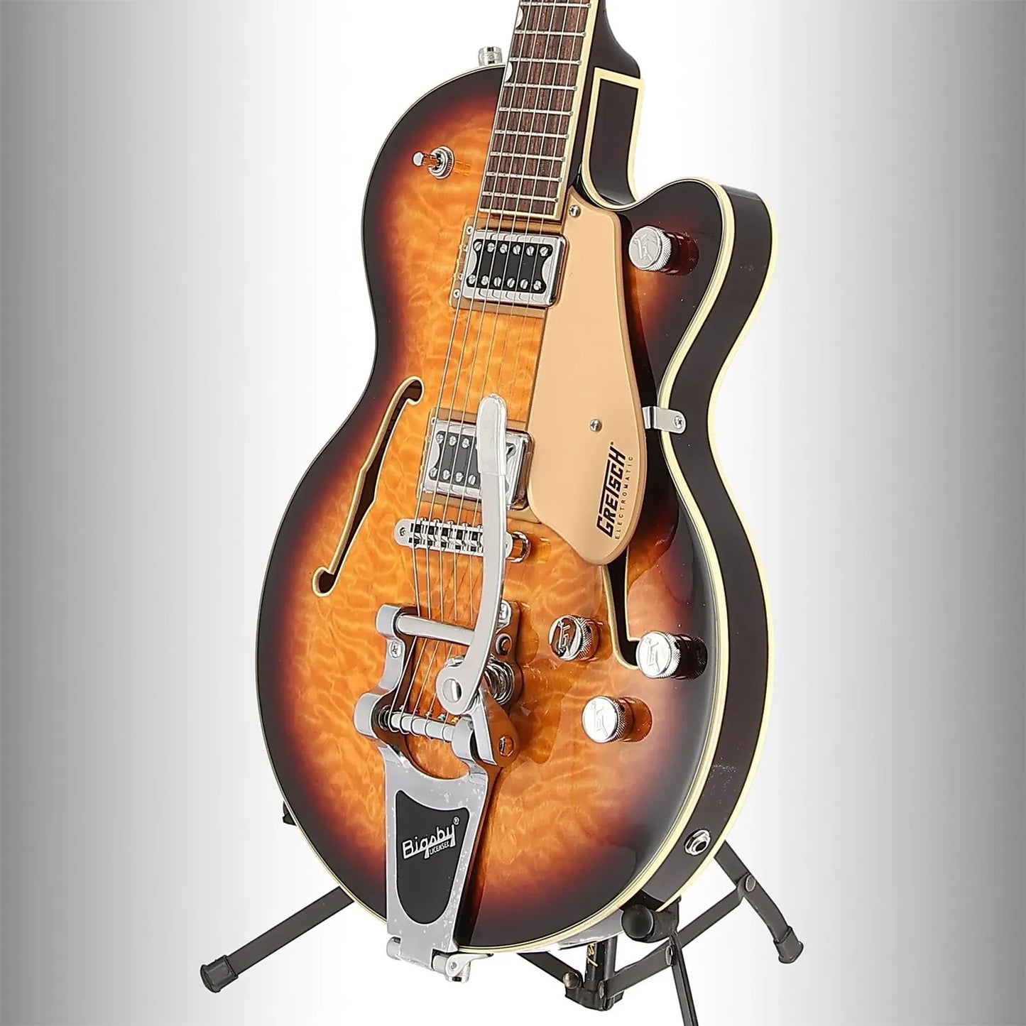 G5655T-QM Electromatic Center Block Jr. Single-Cut Quilted Maple with Bigsby, Sweet Tea (SR) (30038)