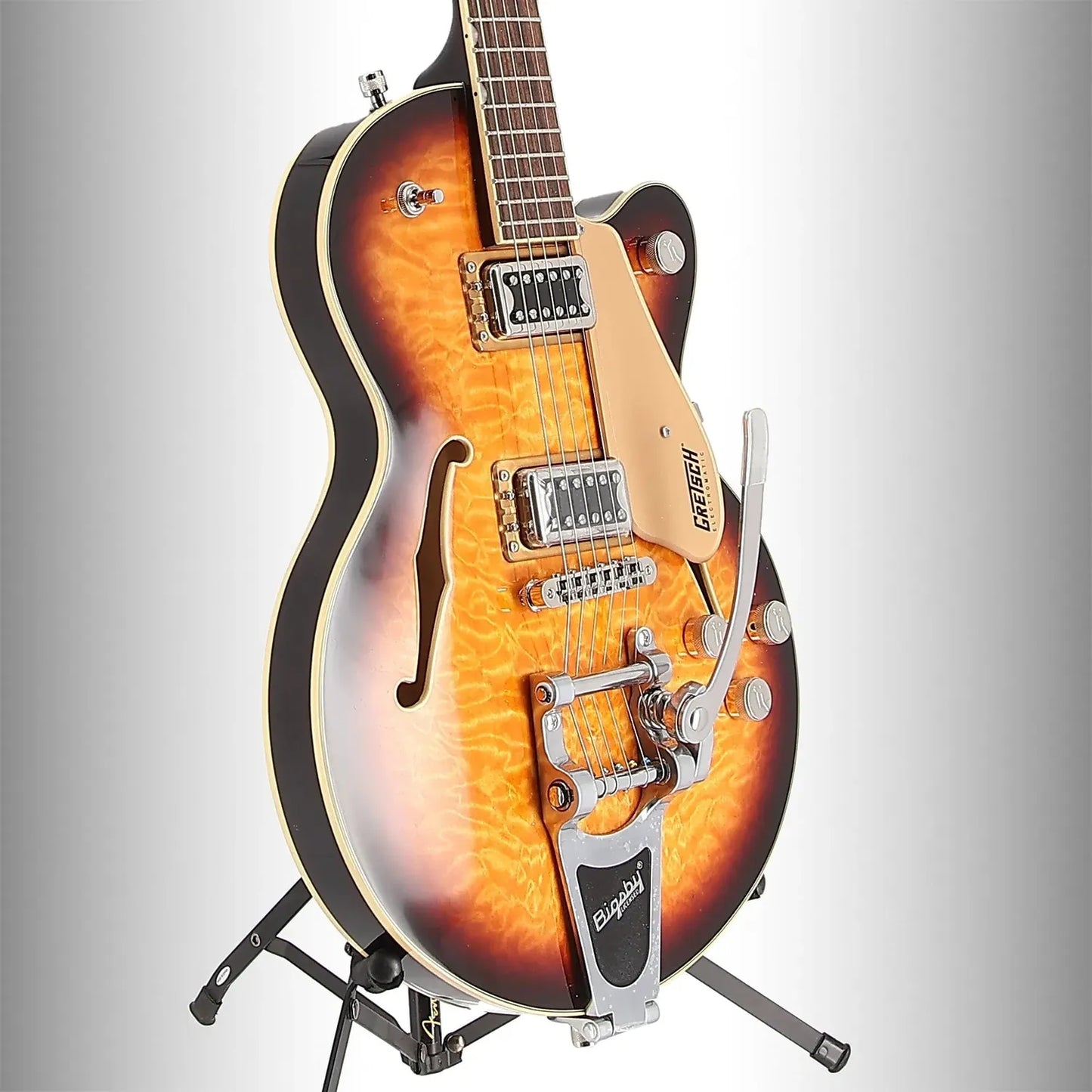 G5655T-QM Electromatic Center Block Jr. Single-Cut Quilted Maple with Bigsby, Sweet Tea (SR) (30038)