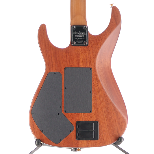 Jackson USA Signature Phil Collen PC1 Satin Stain, Caramelized Flame Maple Fingerboard, Satin Transparent Blue (T9) (12360)