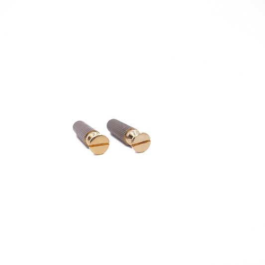 Brass Tremolo Stud Anchor & Mounting Screws Gold Pair (S1C2)
