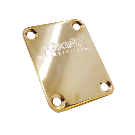 Alvarez Electric Guitar Neck Plate - Gold (S5F3)