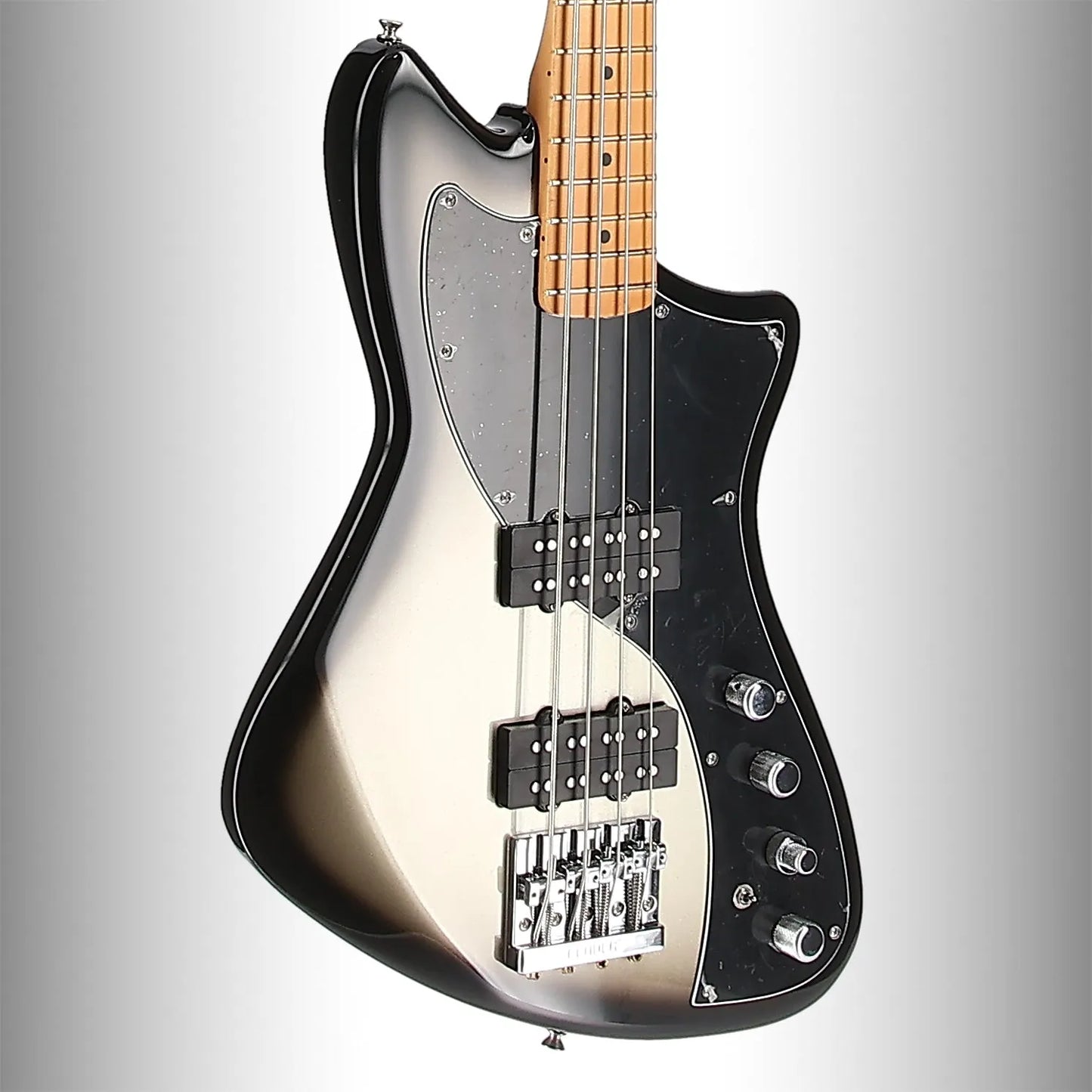 Player Plus Active Meteora Bass, Maple Fingerboard, Silverburst (J1) (50694)