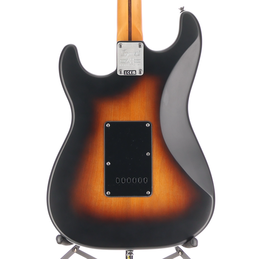 Squier 40th Anniversary Stratocaster, Vintage Edition, Maple Fingerboard, Black Anodized Pickguard, Satin Wide 2-Color Sunburst (W7) (08921)