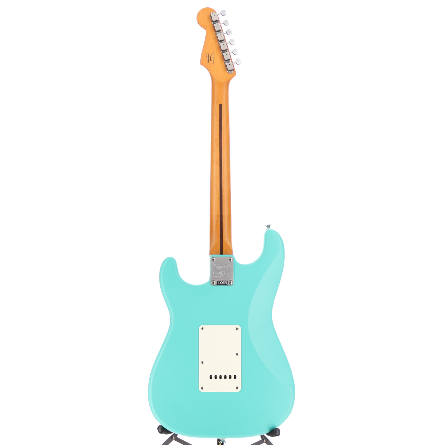 Squier 40th Anniversary Stratocaster, Vintage Edition, Maple Fingerboard, Gold Anodized Pickguard, Satin Sea Foam Green (Y1) (02797)