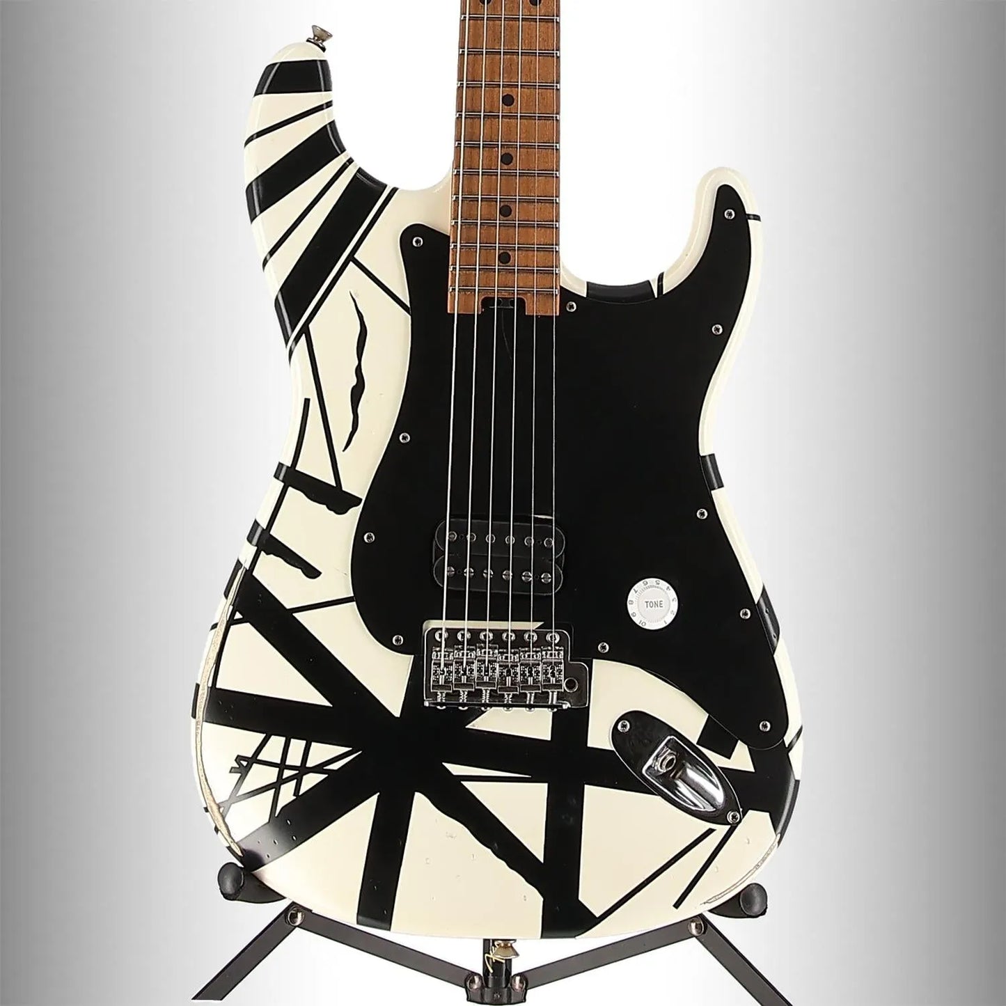 Striped Series '78 Eruption, Maple Fingerboard, White with Black Stripes Relic (A2) (03438)