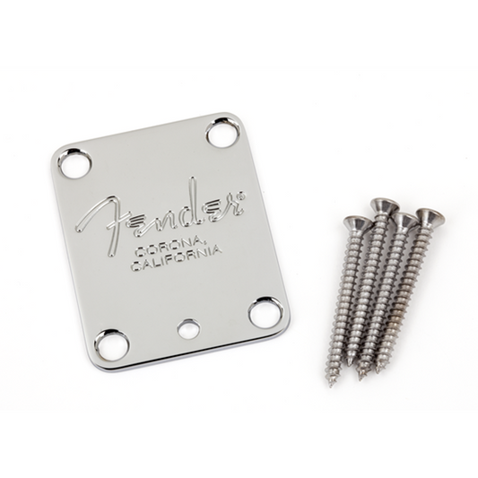 Fender 4-Bolt American Series Guitar Neck Plate with "Fender Corona" Stamp