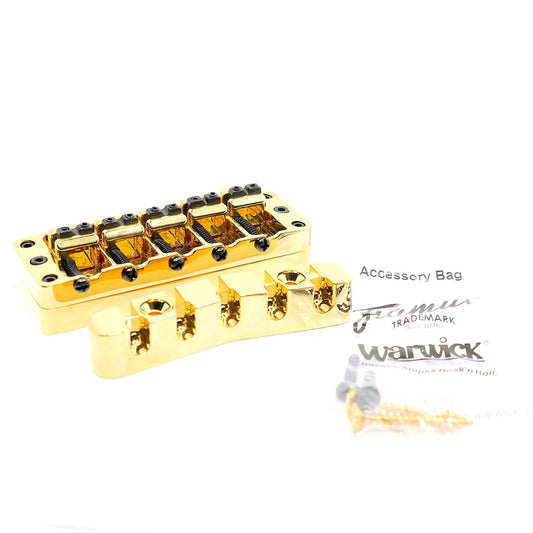 Warwick SPW301265G Gold 5 String Bridge Tail piece NOS (A2ee)