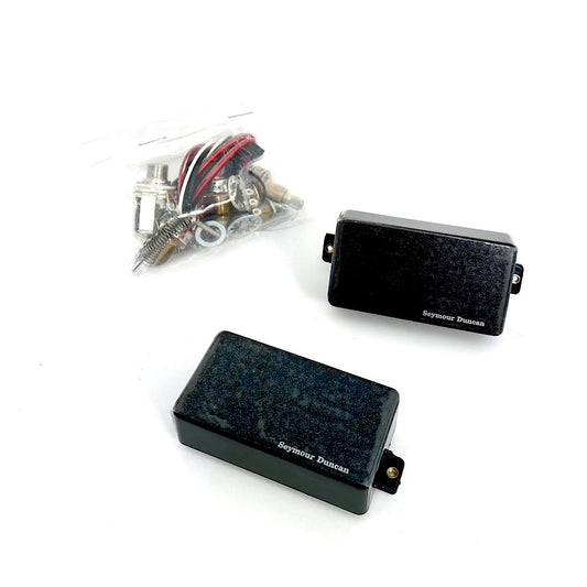 Seymour Duncan AHB-1s Blackouts neck and bridge set with wiring kit Black small logo  (C1t)