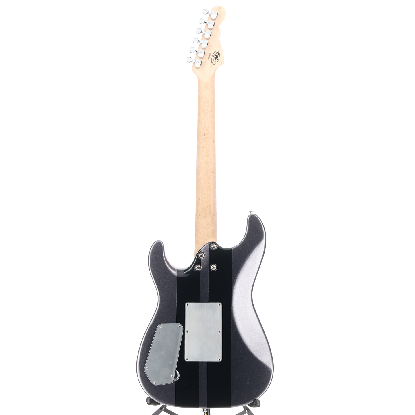 G&L G&L Custom Shop Legacy HH RMC Floyd Rose, Graphite Metallic w/ Black Racing Stripes (05015)