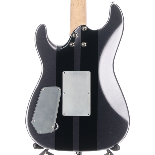 G&L G&L Custom Shop Legacy HH RMC Floyd Rose, Graphite Metallic w/ Black Racing Stripes (05015)