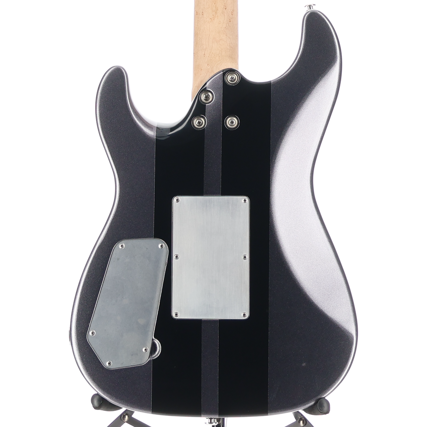 G&L G&L Custom Shop Legacy HH RMC Floyd Rose, Graphite Metallic w/ Black Racing Stripes (05015)