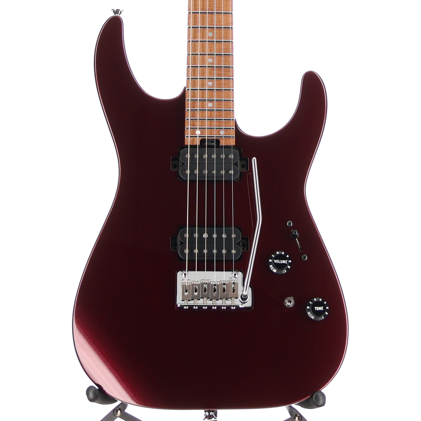 Charvel Custom Shop USA Select DK24 HH 2PT CM, Caramelized Flame Maple Fingerboard, Oxblood (RC2) (30164)