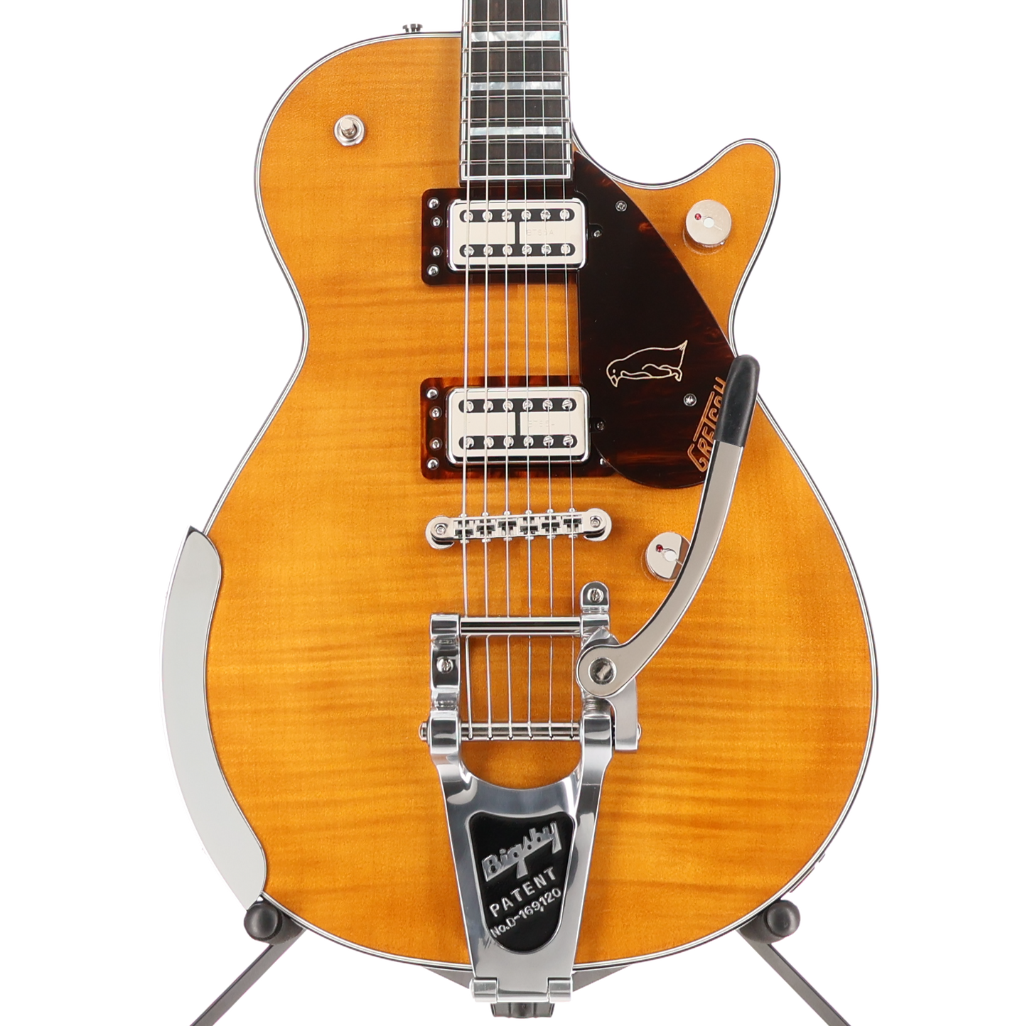 Gretsch G6134TFM-NH Nigel Hendroff Signature Penguin, Ebony Fingerboard, Amber Flame (T8)(41090) (41090)