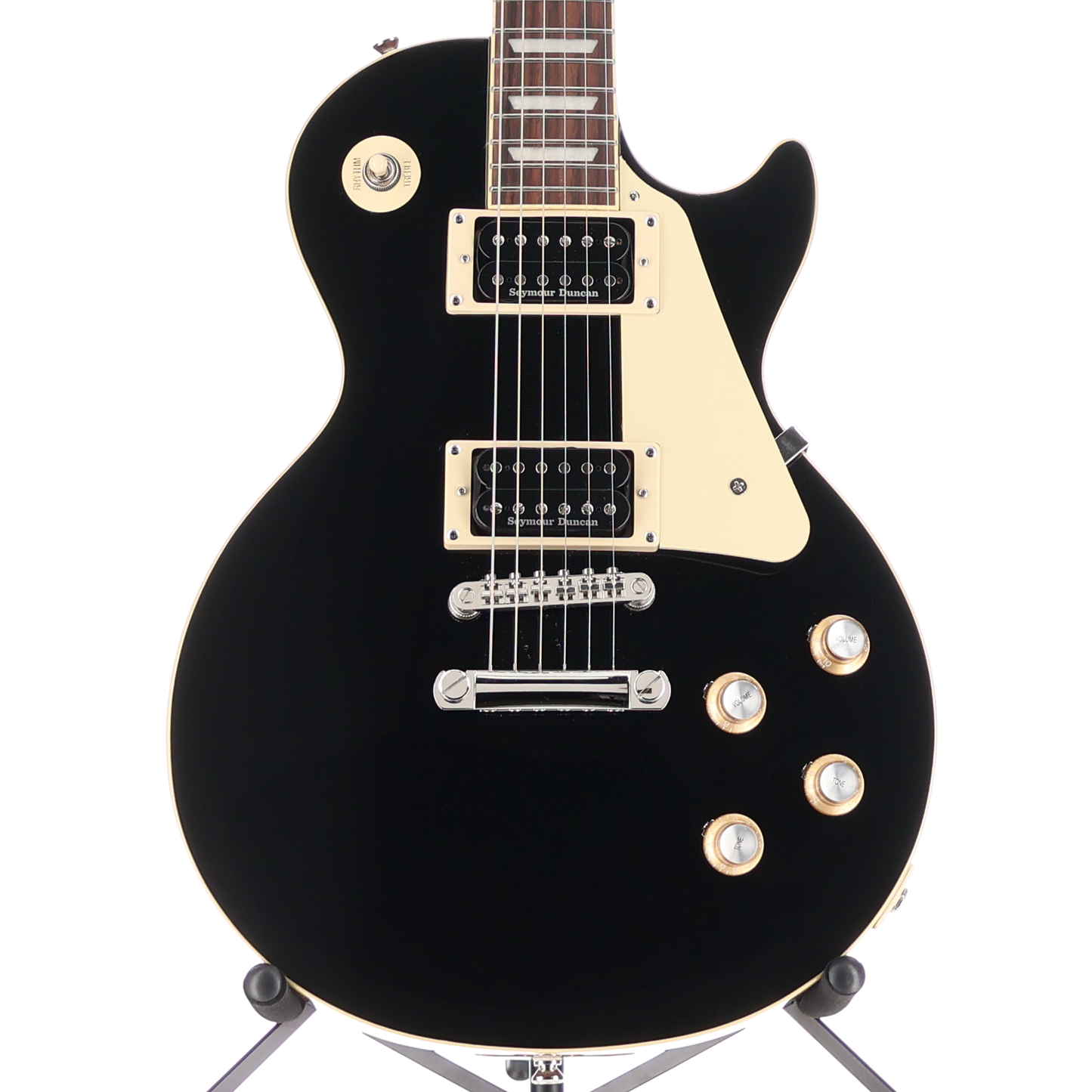 Epiphone Les Paul '60s Standard Electric Guitar Ebony w/ Seymour Duncan SH6 Pickups (SR) (09085)