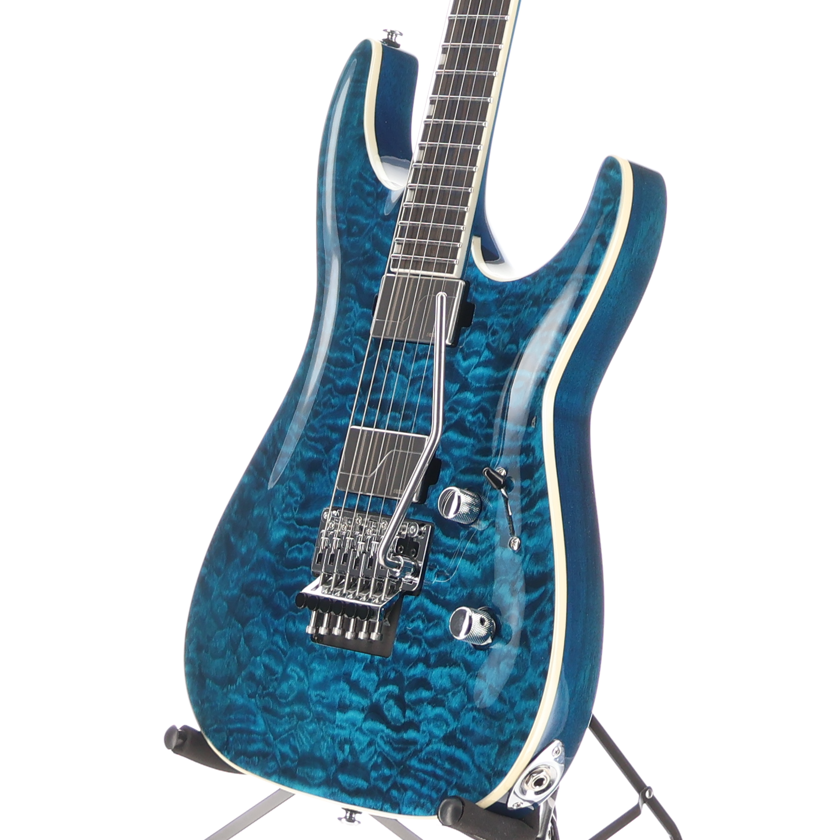 LTD MH-1000 - Quilt Maple Deluxe Electric Guitar Black Ocean (L12) (71982)