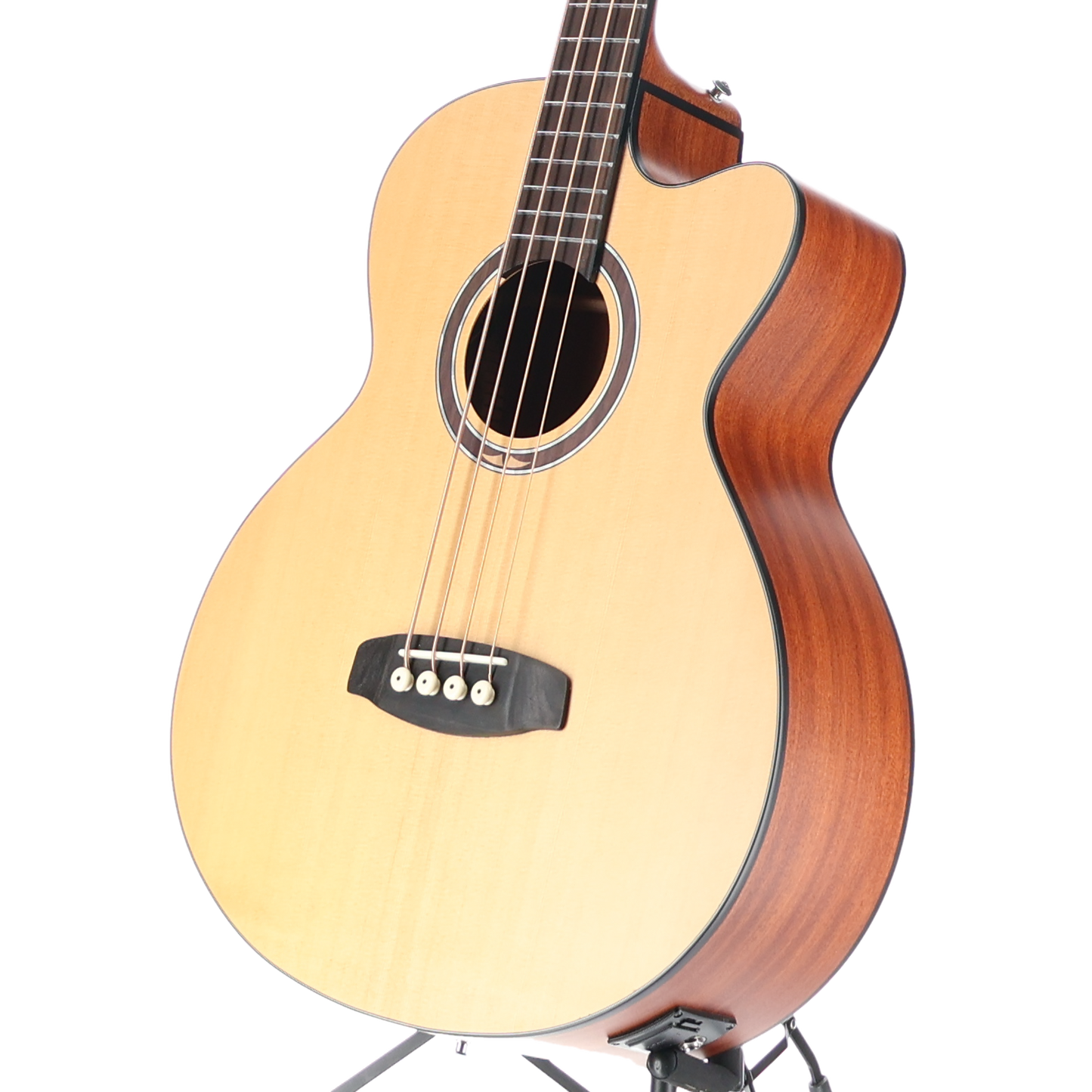 Ortega Deep Series Medium Scale Solid Top Acoustic-Electric Bass -Natural (A11) (92403)