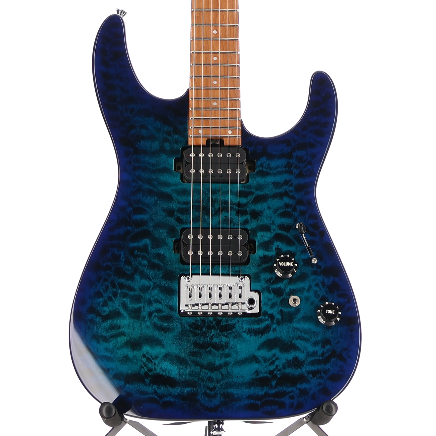 Charvel Pro-Mod DK24 HH 2PT CM Quilt Maple Chlorine Burst (RP) (11521)