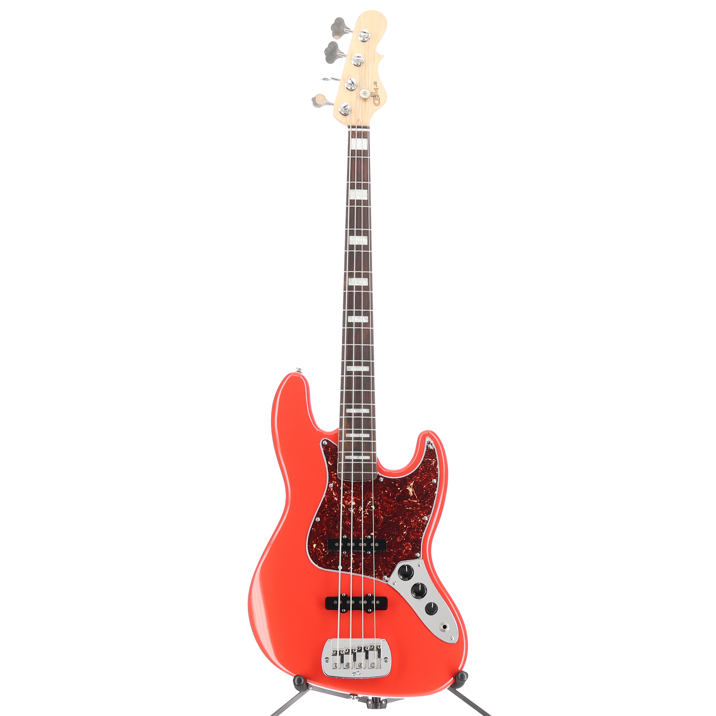 G&L Fullerton Deluxe JB 4 Electric Bass - Block Inlay - Fullerton Red (RC2) (04098)
