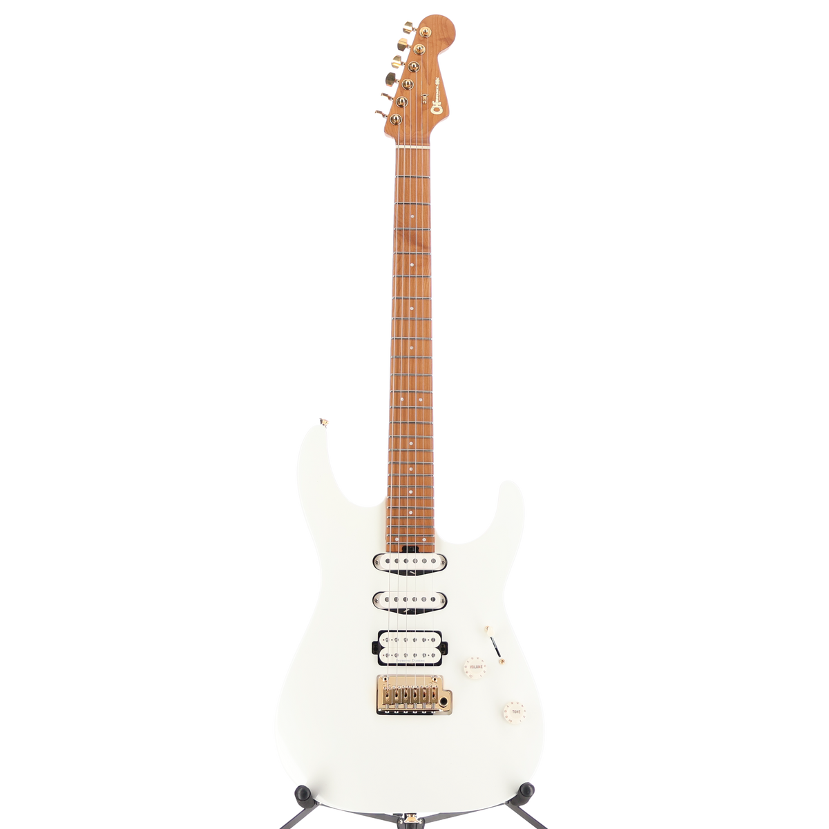 Charvel Pro-Mod DK24 HSS 2PT CM, Caramelized Maple Fingerboard, Snow White (RP) (13576)
