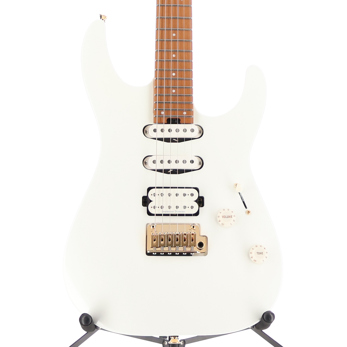 Charvel Pro-Mod DK24 HSS 2PT CM, Caramelized Maple Fingerboard, Snow White (RP) (13576)