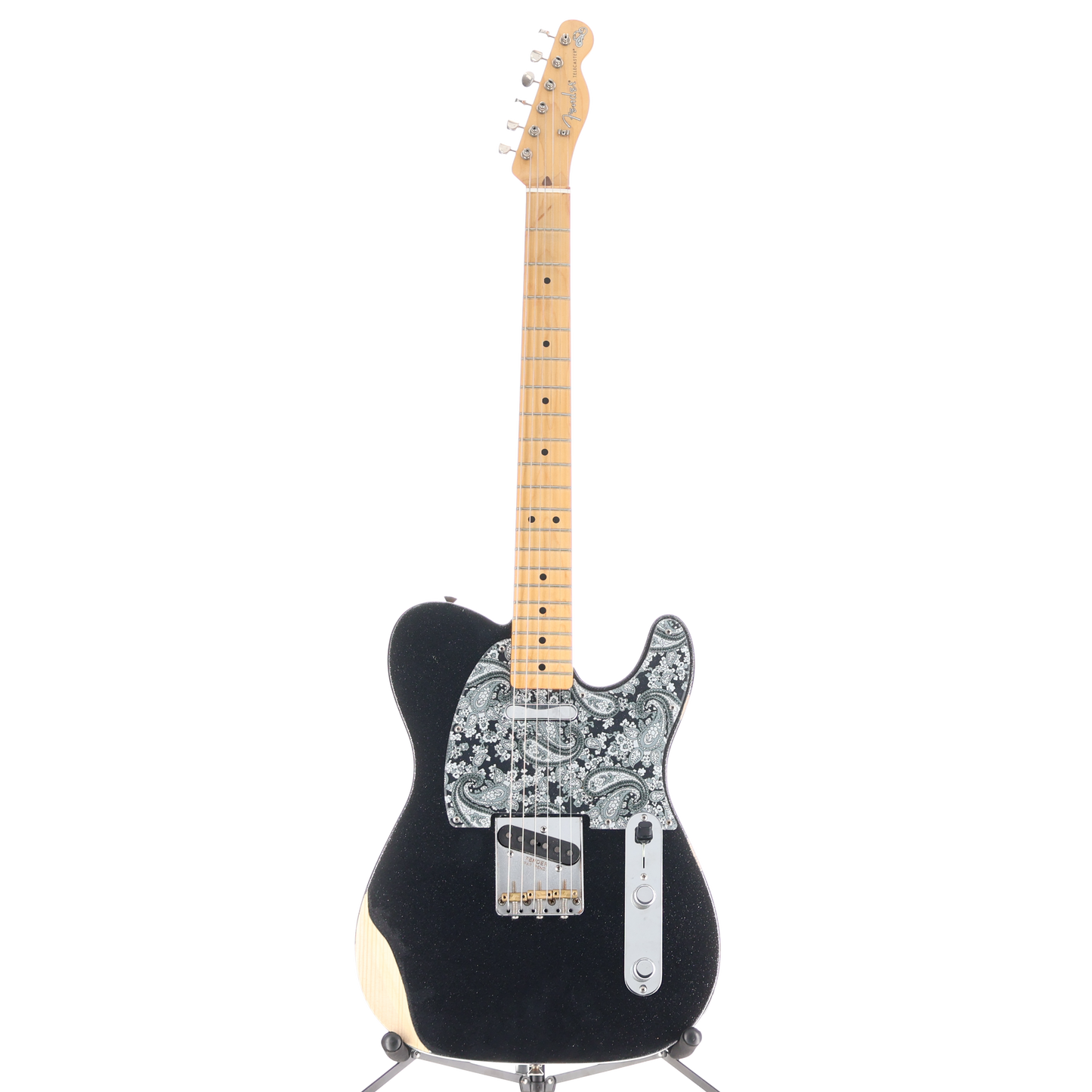 Fender Brad Paisley Road Worn Telecaster, Maple Fingerboard, Black Sparkle (M8) (59709)