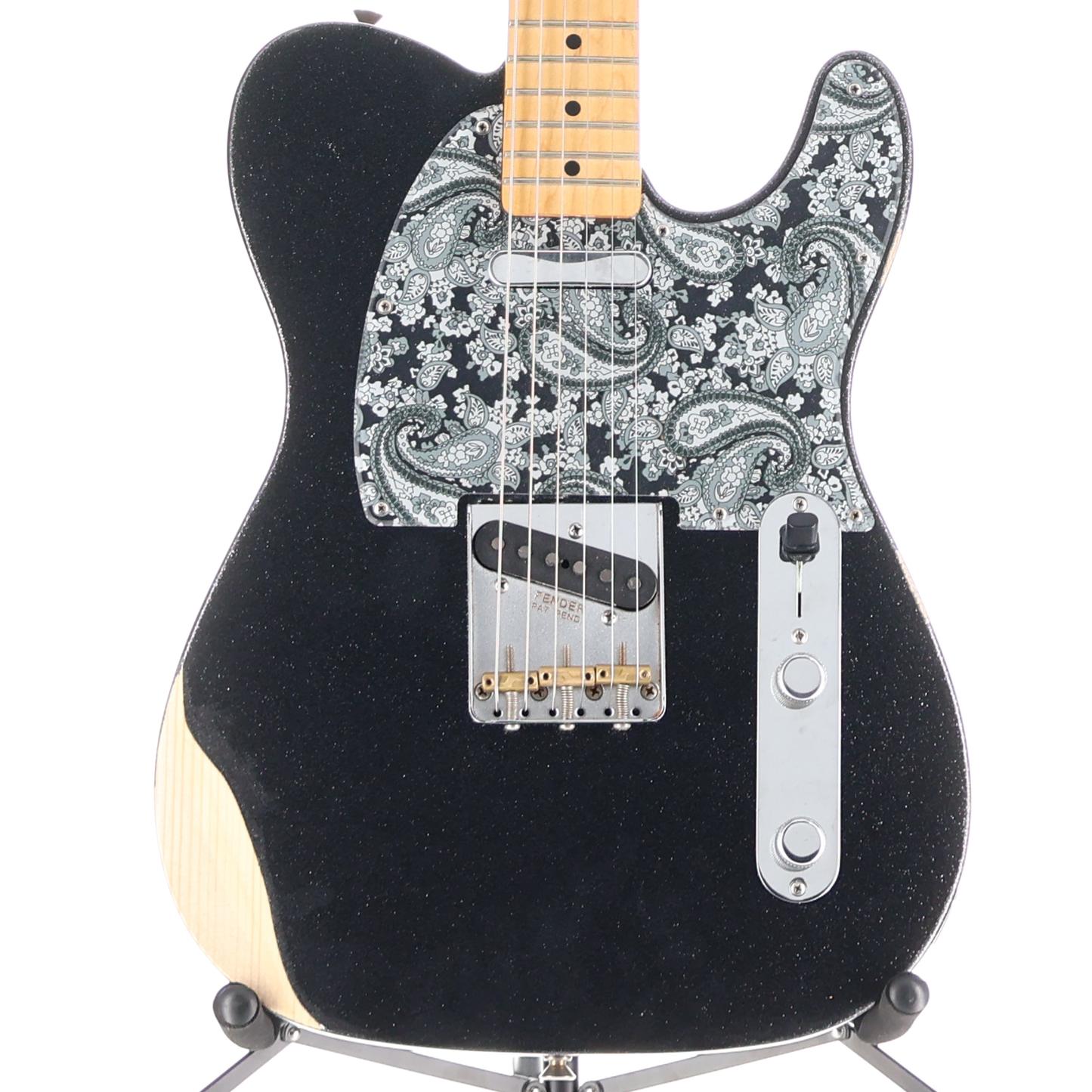 Fender Brad Paisley Road Worn Telecaster, Maple Fingerboard, Black Sparkle (M8) (59709)