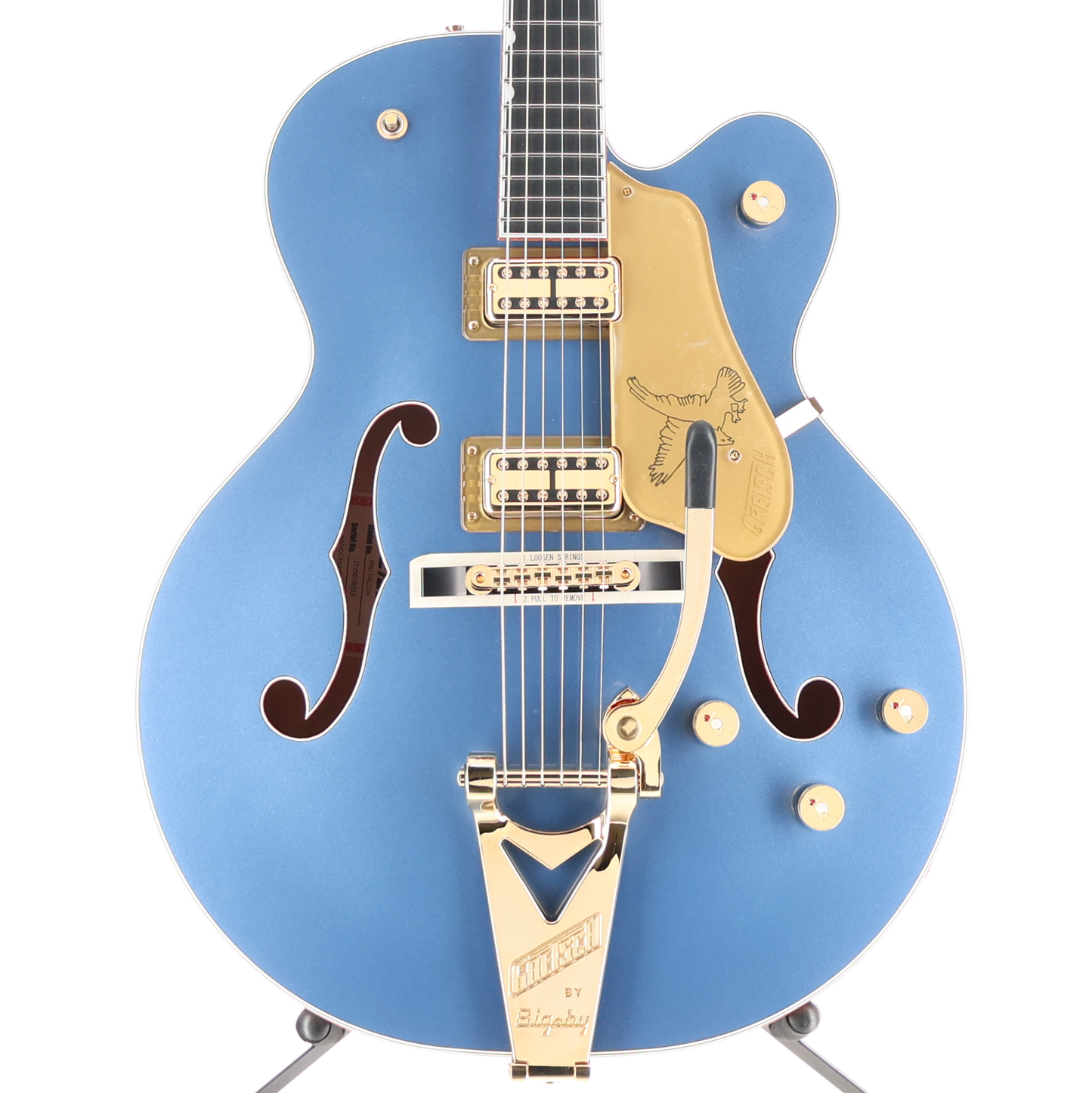 Gretsch Falcon Hollow Body with String-Thru Bigsby and Gold Hardware, Ebony Fingerboard, Cerulean Smoke (A6) (10253)