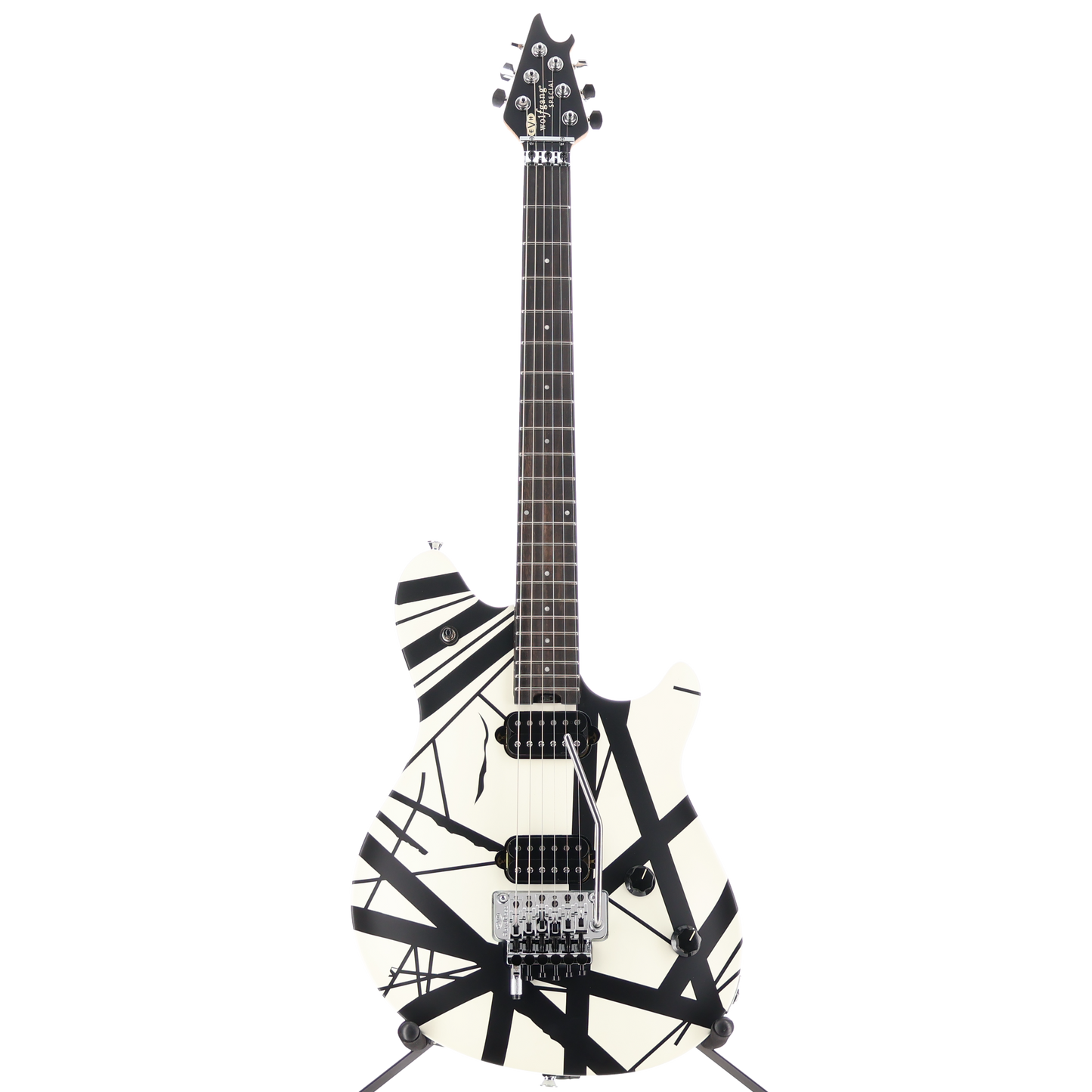 EVH Wolfgang Special Striped Series, Ebony Fingerboard, Black and White (S13) (0647M)