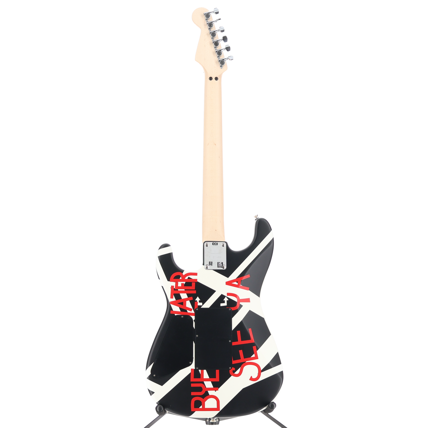 EVH Striped Series Circles, Maple Fingerboard, White and Black (V1) (14863)