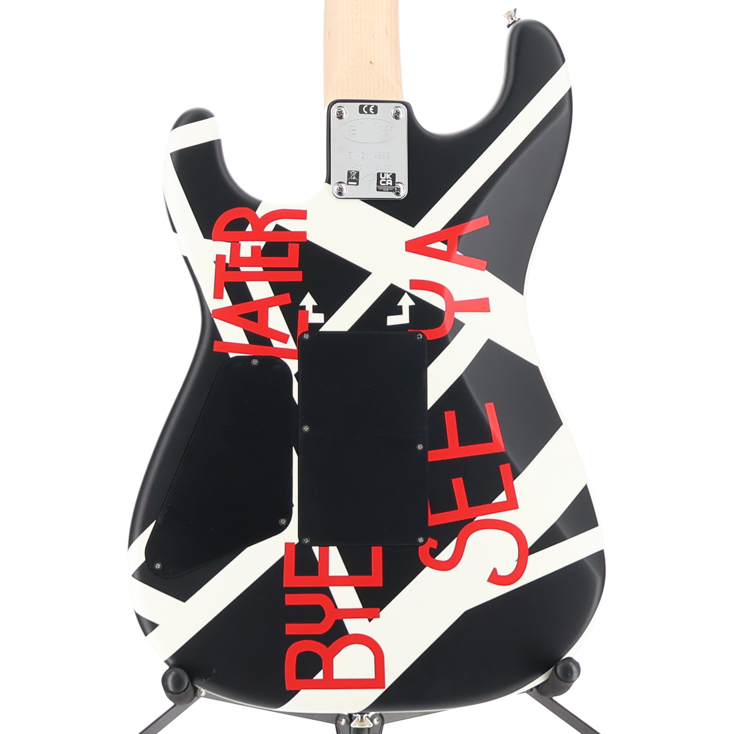 EVH Striped Series Circles, Maple Fingerboard, White and Black (V1) (14863)