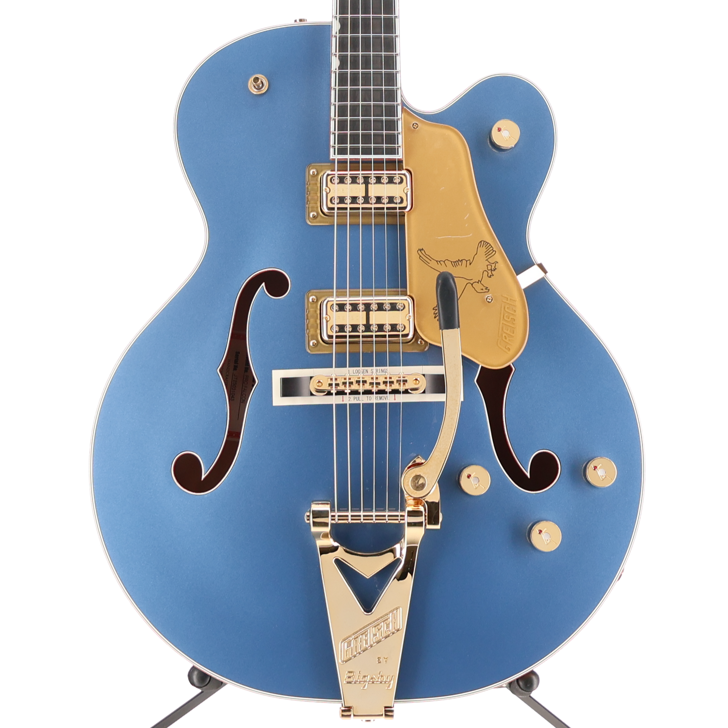 Gretsch Falcon Hollow Body String-Thru Bigsby Gold Hardware Ebony Fingerboard Cerulean Smoke (E4) (31043)