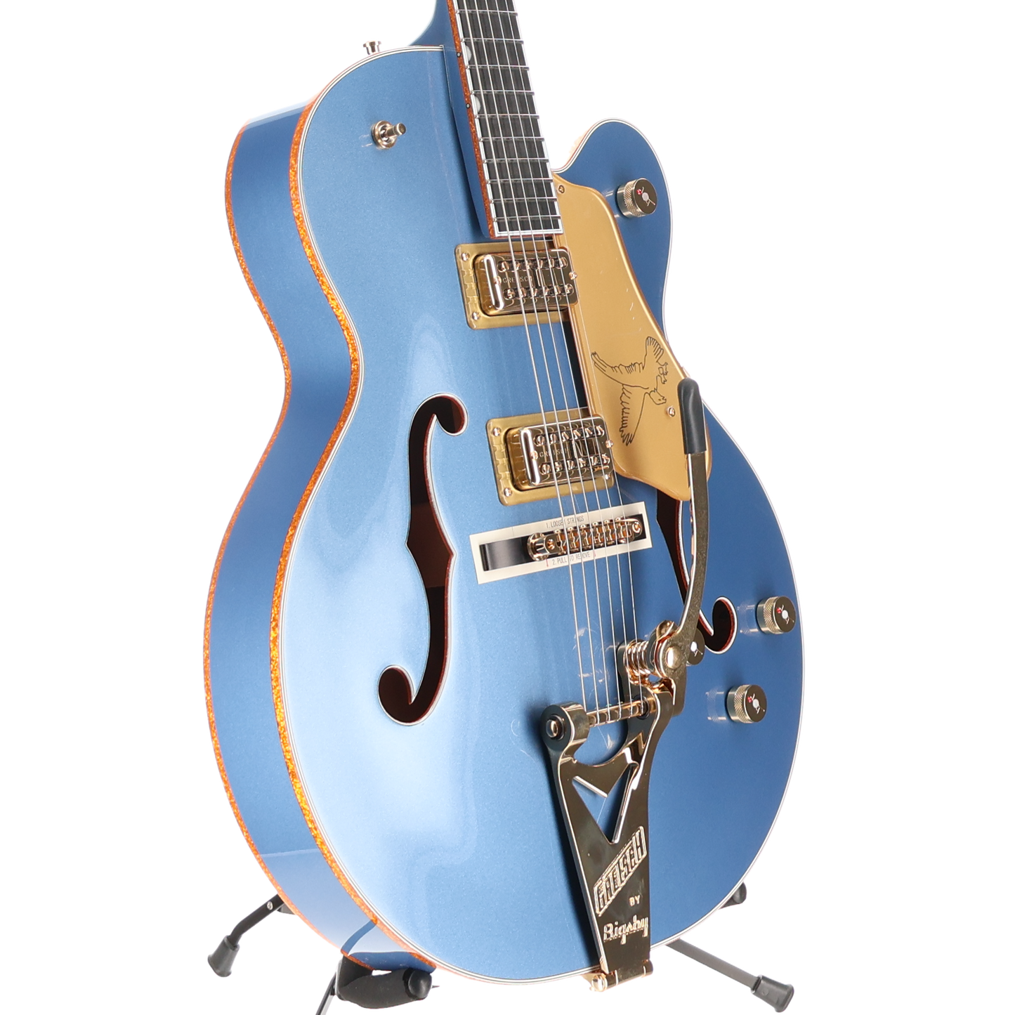 Gretsch Falcon Hollow Body String-Thru Bigsby Gold Hardware Ebony Fingerboard Cerulean Smoke (E4) (31043)