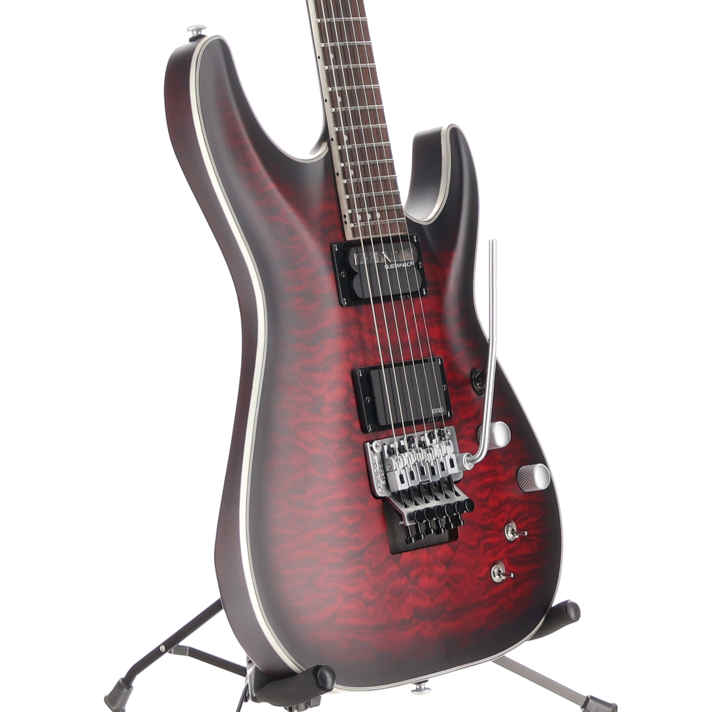 Schecter C-1 Platinum Floyd Rose Sustainer Satin Crimson Red Burst (N6) (79020)