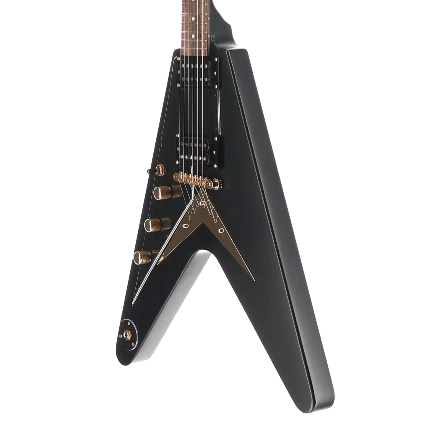 1958 Korina Explorer - Inspired by Gibson - Black Custom Paint with Burstbucker Set (T4) (39038)