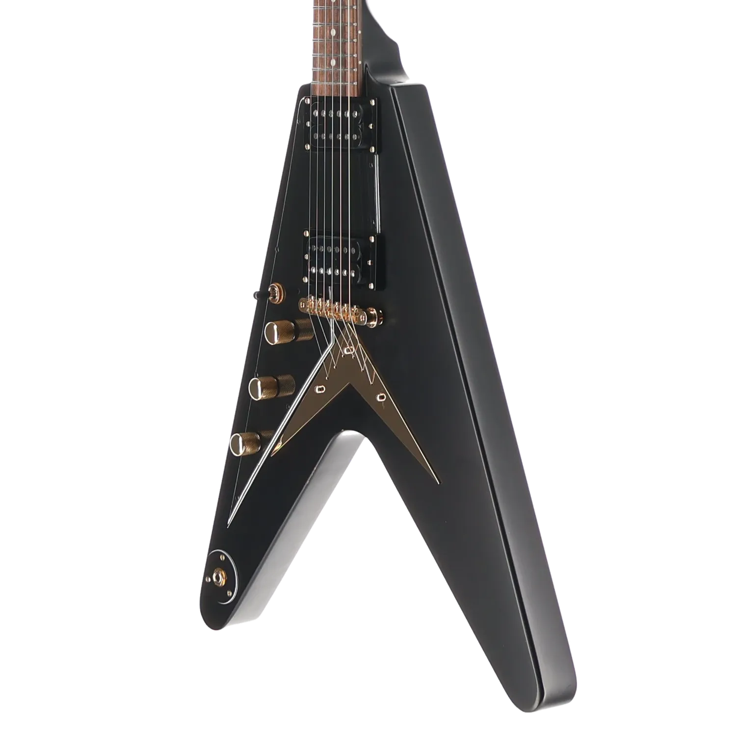 1958 Korina Explorer - Inspired by Gibson - Black Custom Paint with Burstbucker Set (T4) (39038)