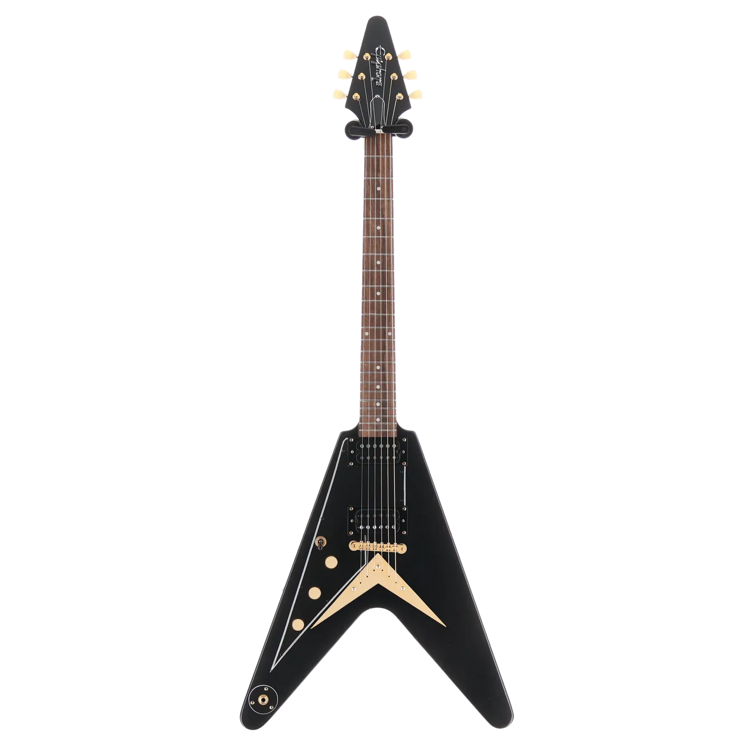 1958 Korina Explorer - Inspired by Gibson - Black Custom Paint with Burstbucker Set (T4) (39038)