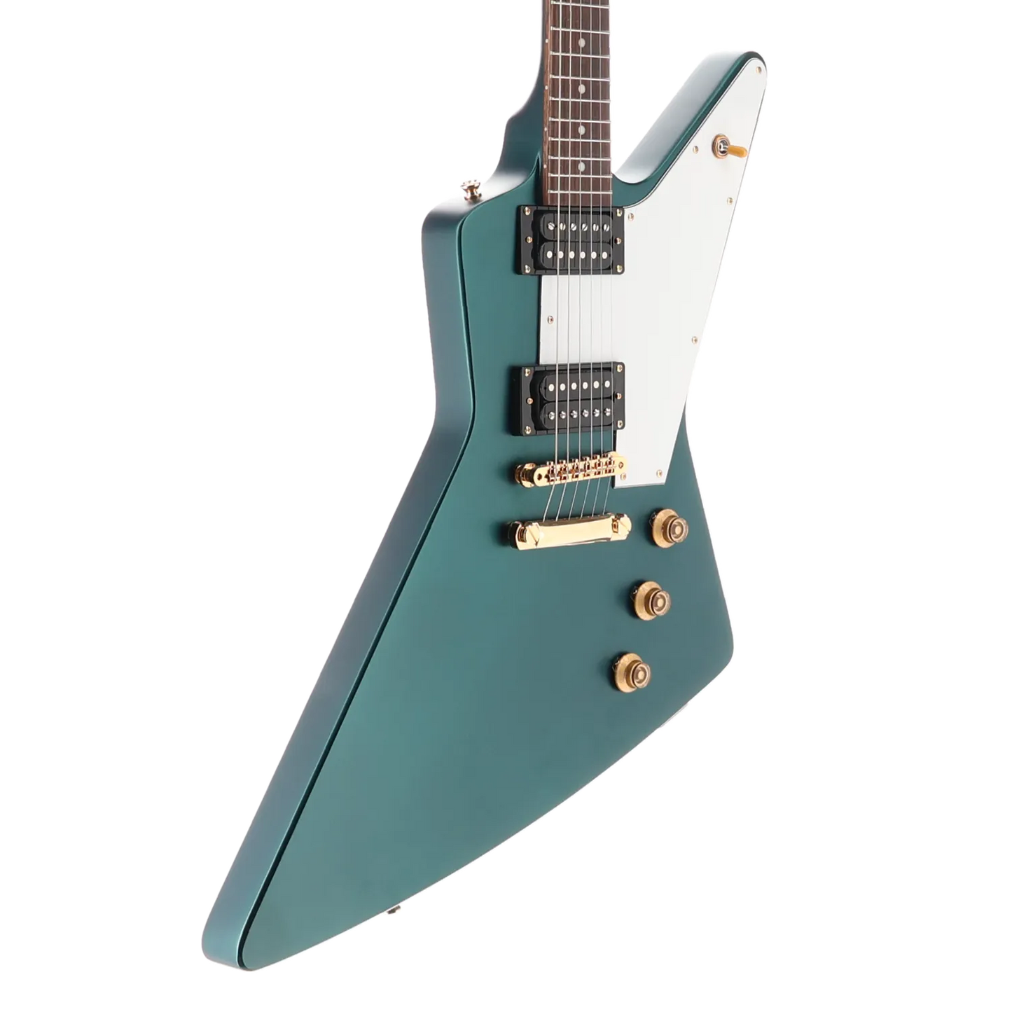 1958 Korina Explorer - Inspired by Gibson - Emerald Green Custom Paint with Burstbucker Set (I1) (79128)