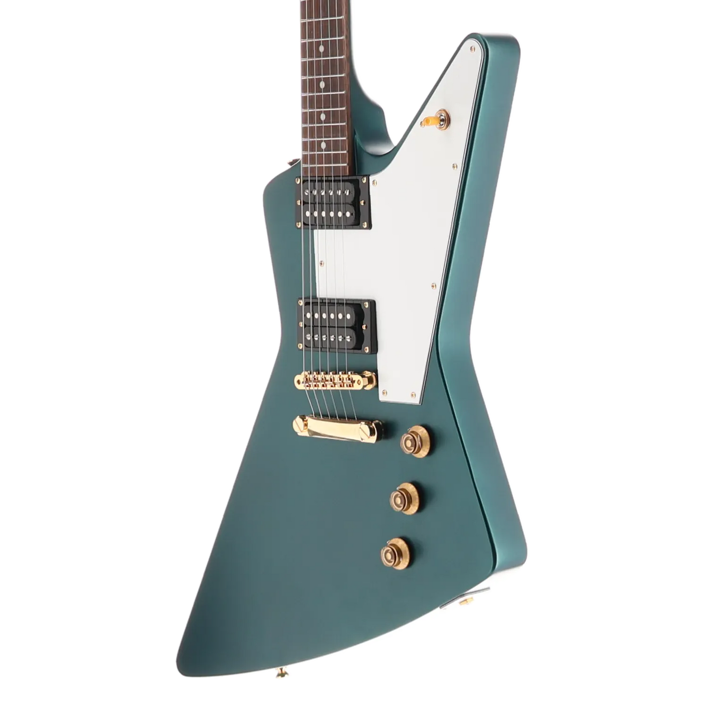 1958 Korina Explorer - Inspired by Gibson - Emerald Green Custom Paint with Burstbucker Set (I1) (79128)